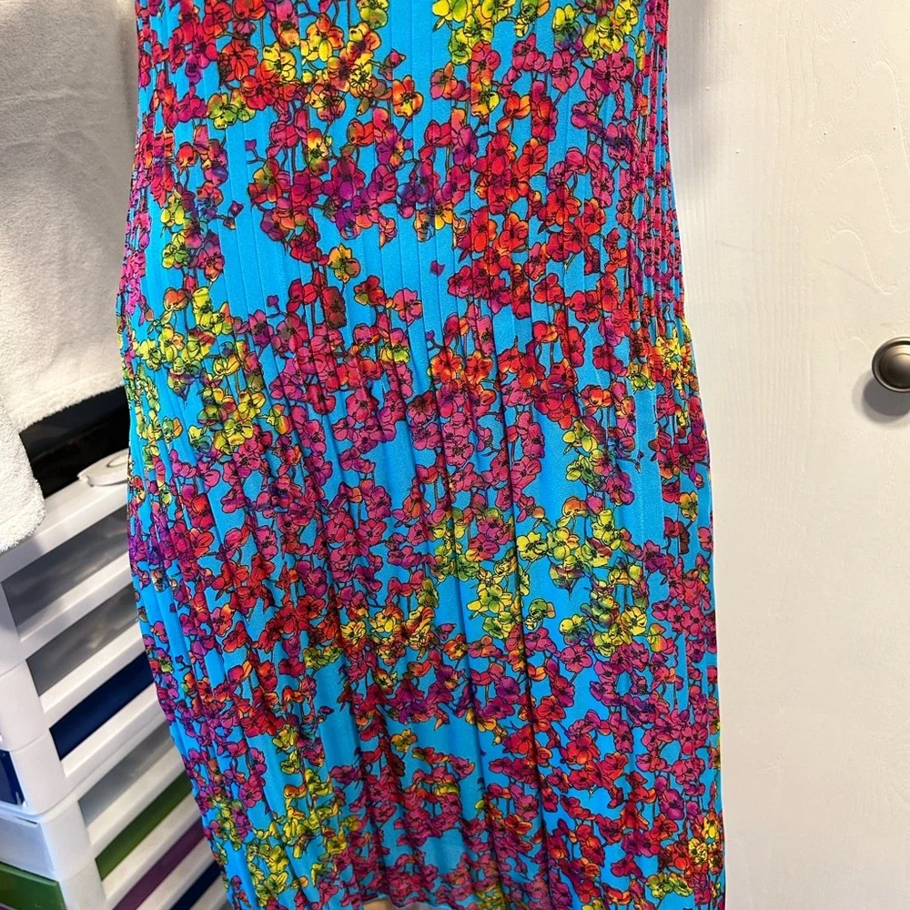 NWOT sharp blue w flowers casual, party homecoming prom wedding date night dress - Picture 5 of 7